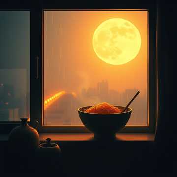 窗台上的月光碗