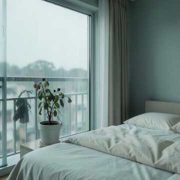 窗棂上凝固的雨