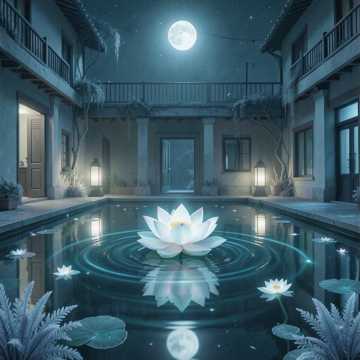 半盏凉月睡莲湿