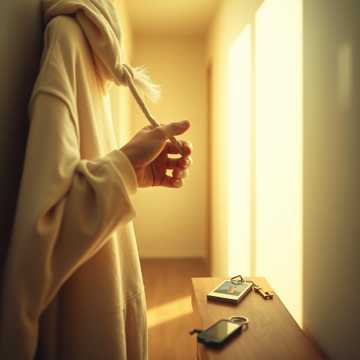 剪断的连帽衫线