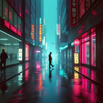 霓虹灯下的影子