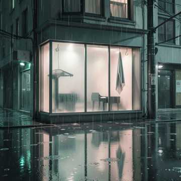 玻璃墙的雨痕