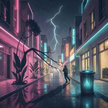 霓虹灯下的影子