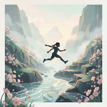 踏涧行春潮