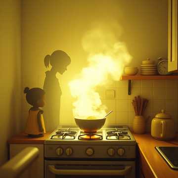 灶台上的那碗面