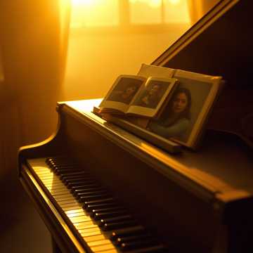 旧钢琴斜阳