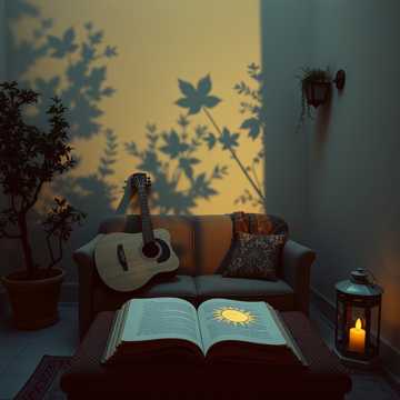 树影弹着旧吉他