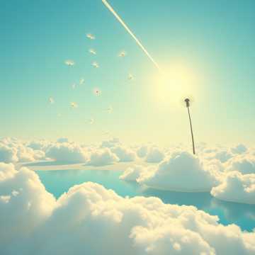 蒲公英在云上飞