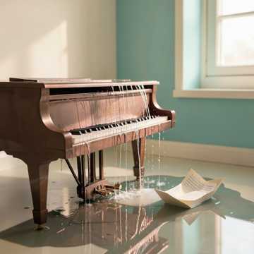 钢琴上的旧雨痕