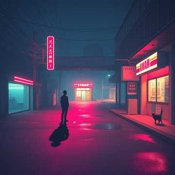 霓虹碎在鞋跟下