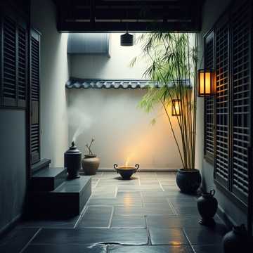 檐下听雨
