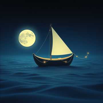 月亮船轻轻摇