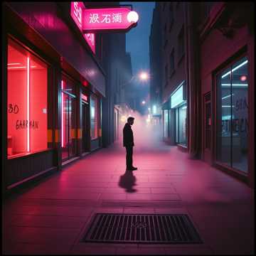 霓虹影里的空巷