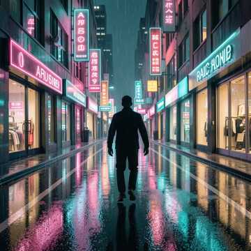 霓虹灯下的影子