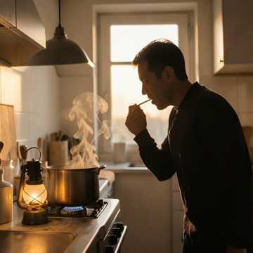 灶台上的一碗热