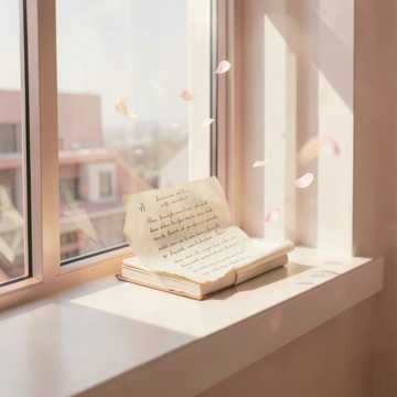 一纸情书飘窗台