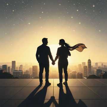 晚霞站台的剪影