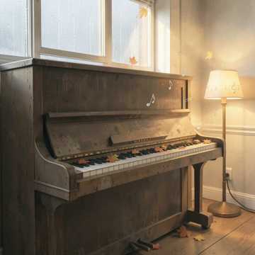 旧钢琴落了灰