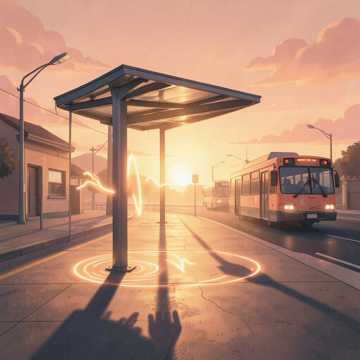 校门口的公交车站