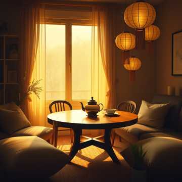 一家人围坐灯火暖