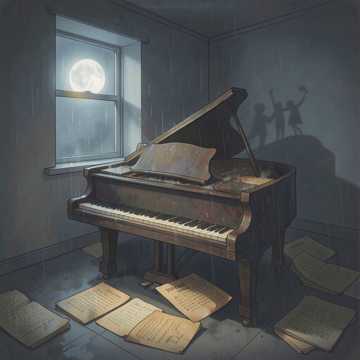 钢琴上落灰的吻痕