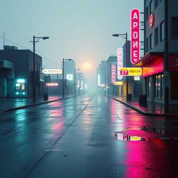 霓虹褪色的长街