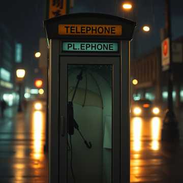 雨夜电话亭