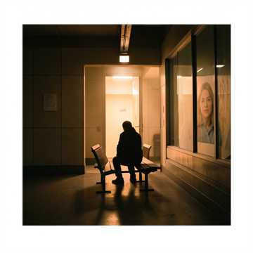 站台黄昏的暖光