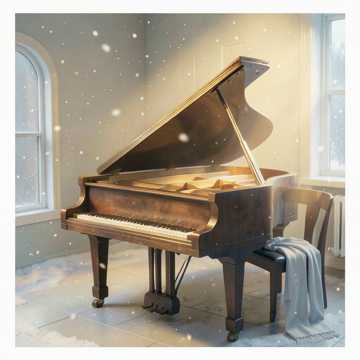 钢琴上褪色的霜