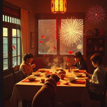红纸碎响话团圆