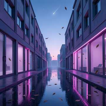 街灯数着空影子
