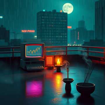 烟灰缸与股票线