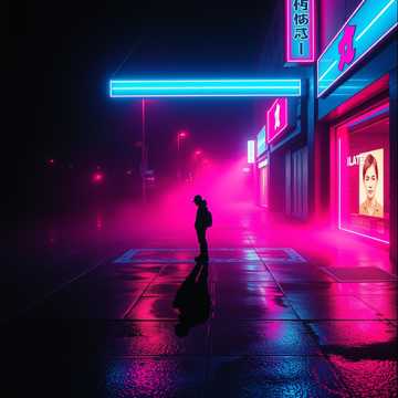 一个人走的路灯