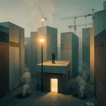 水泥森林掌灯人