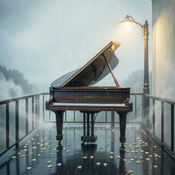 茉莉花瓣钢琴雨