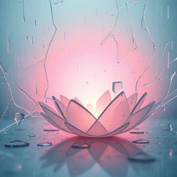 碎玻璃上的雨痕