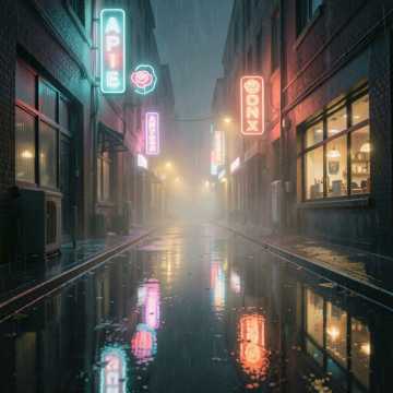 霓虹雨巷
