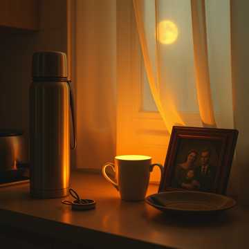 保温杯沿的月光