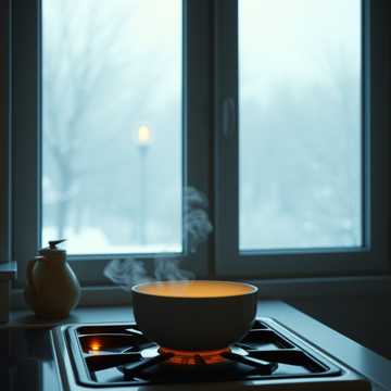 白瓷碗底的暖粥