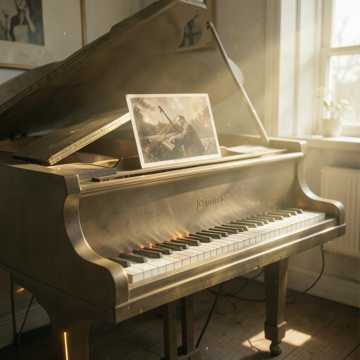 钢琴上的旧照片