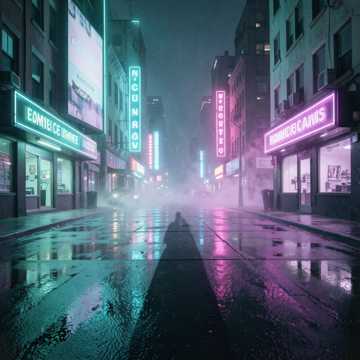 积水倒映广告牌