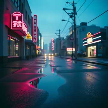 霓虹溺水的街