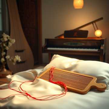 半截红绳绕发梢