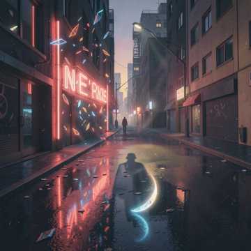 霓虹碎在街角