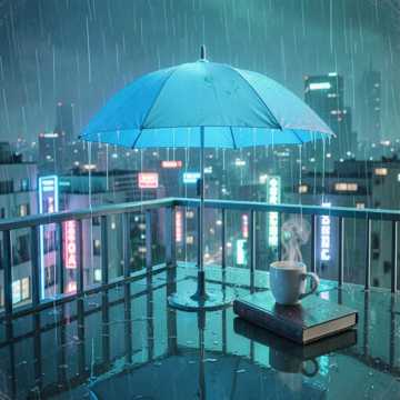 檐下的雨落在窗台