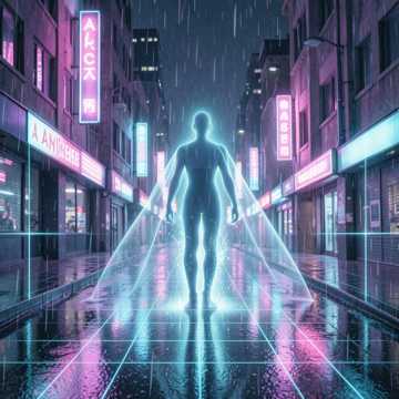 Neon Rain Veil