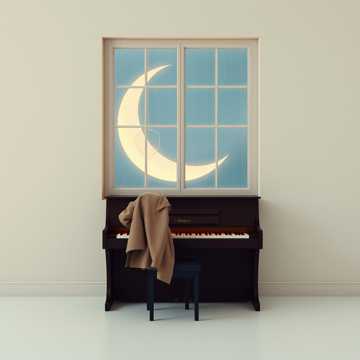 碎在玻璃上的月亮