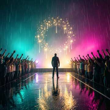 泪光落进欢呼海