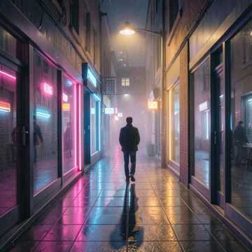 霓虹摇晃的影子