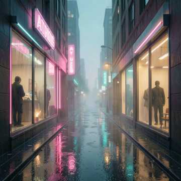 霓虹在等红绿灯